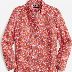 NWT J. Crew Classic-fit drapey cupro button-down shirt in pink floral